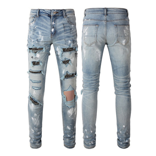 Men Frayed/Ripped Denim Jeans - 4 The Ladies Fashion 